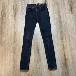 Rag & Bone Jeans Womens Size 23 Dark Gray Fad Black Skinny 24x27 High Rise